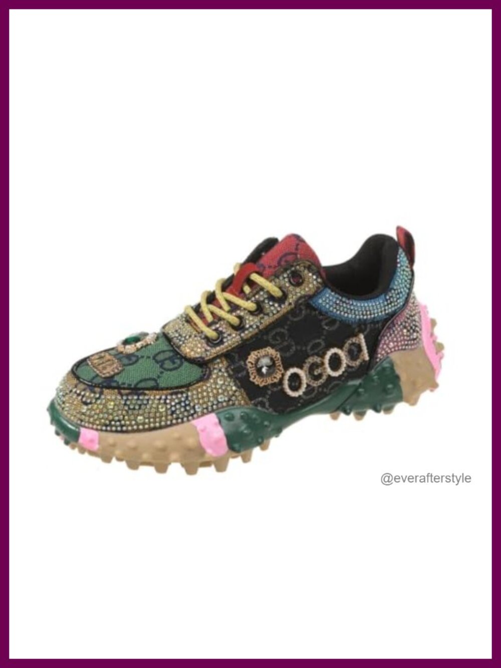 Rhinestone High-Top Sneakers 1.5 Inch Platform Height Increase Party